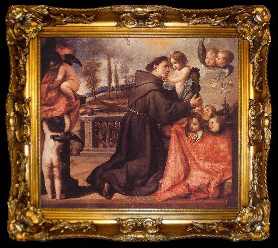framed  PEREDA, Antonio de St Anthony of Padua with Christ Child af, ta009-2